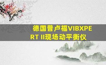 德国普卢福VIBXPERT II现场动平衡仪